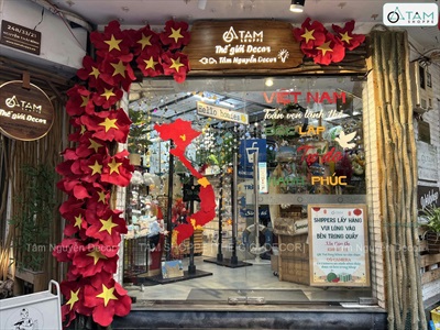 Bộ chữ gỗ Việt Nam hạnh phúc [Gỗ nhẹ - KT 95x90cm] CHU-GO-24